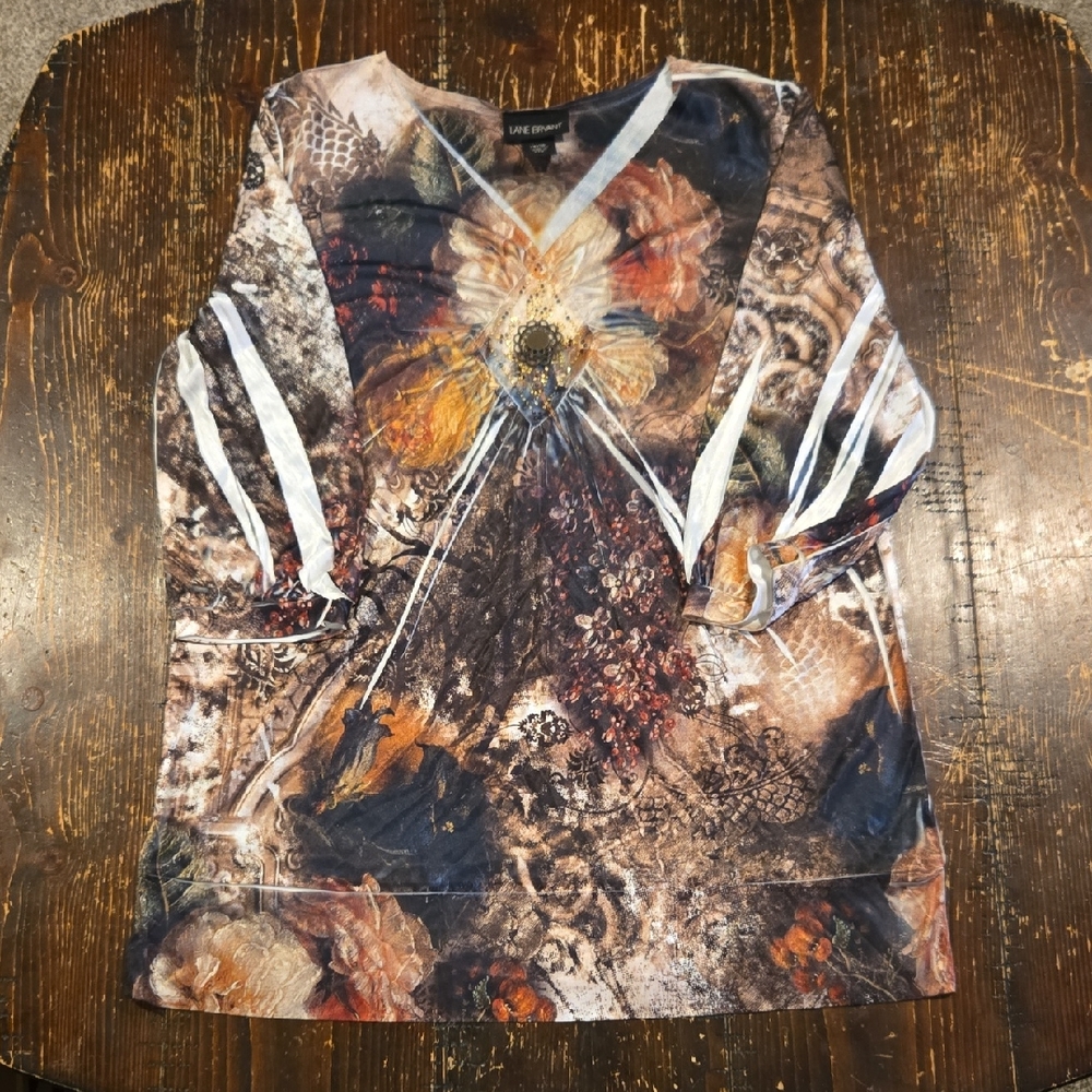 Lane Bryant Multicolor Patterned Blouse